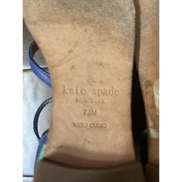 Kate Spade PEACOCK Soto Emerald Napa Leather Sandal Size 7.5 M NIB Gorgeous - Picture 13 of 13